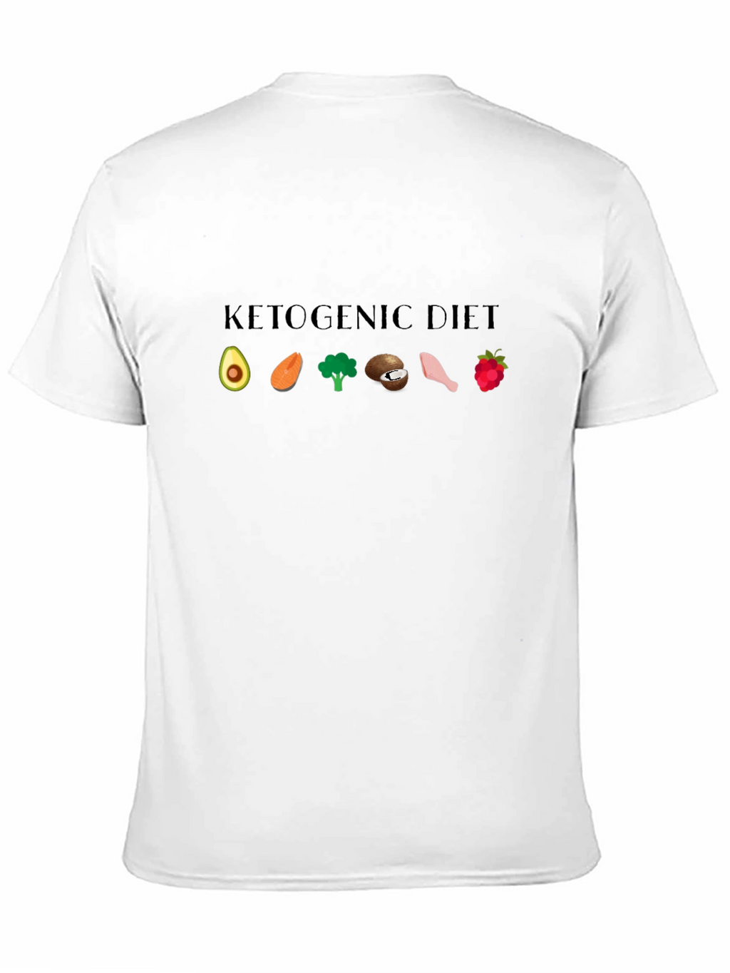 Ketogenic Diet Black T-Shirt Keto Food Icons