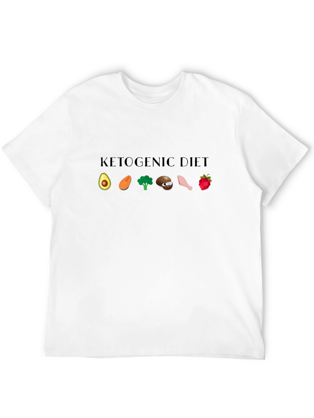 Ketogenic Diet Black T-Shirt Keto Food Icons