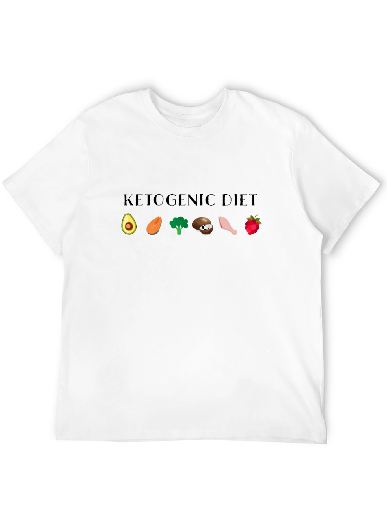 Ketogenic Diet Black T-Shirt Keto Food Icons