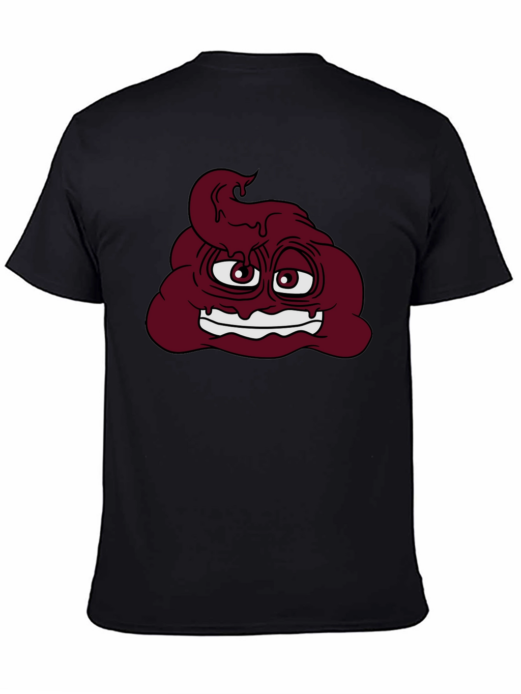 Funny Poop Emoji Graphic T-Shirt - Black