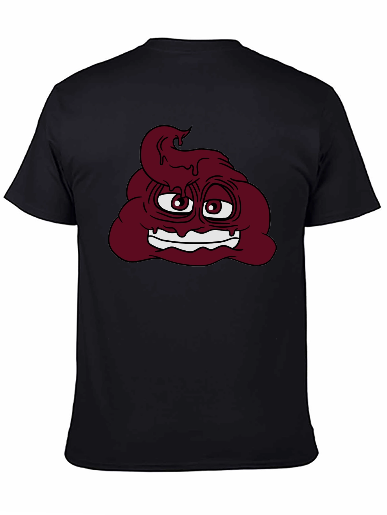 Funny Poop Emoji Graphic T-Shirt - Black