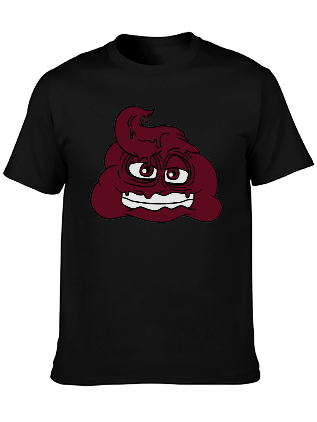 Funny Poop Emoji Graphic T-Shirt - Black