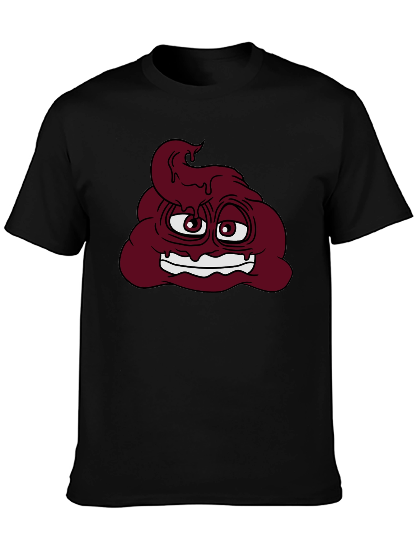 Funny Poop Emoji Graphic T-Shirt - Black