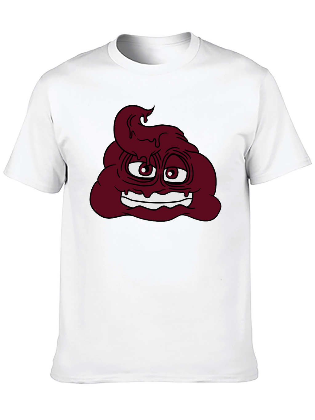 Funny Poop Emoji Graphic T-Shirt - Black