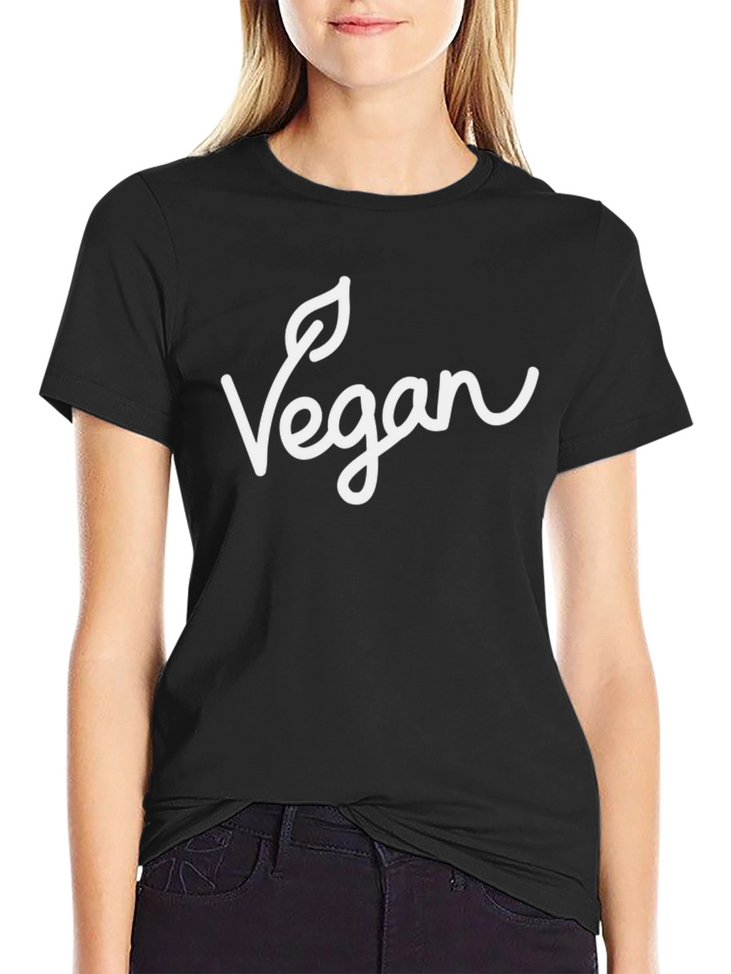 Vegan Statement T-Shirt - Black Casual Fit