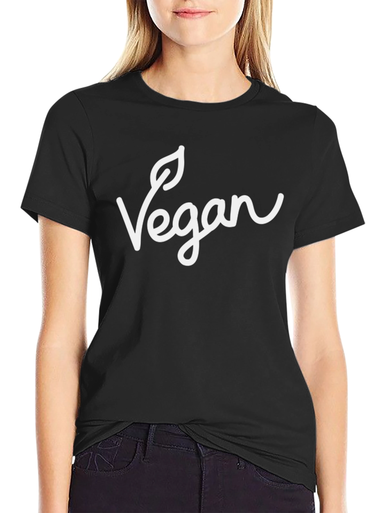 Vegan Statement T-Shirt - Black Casual Fit