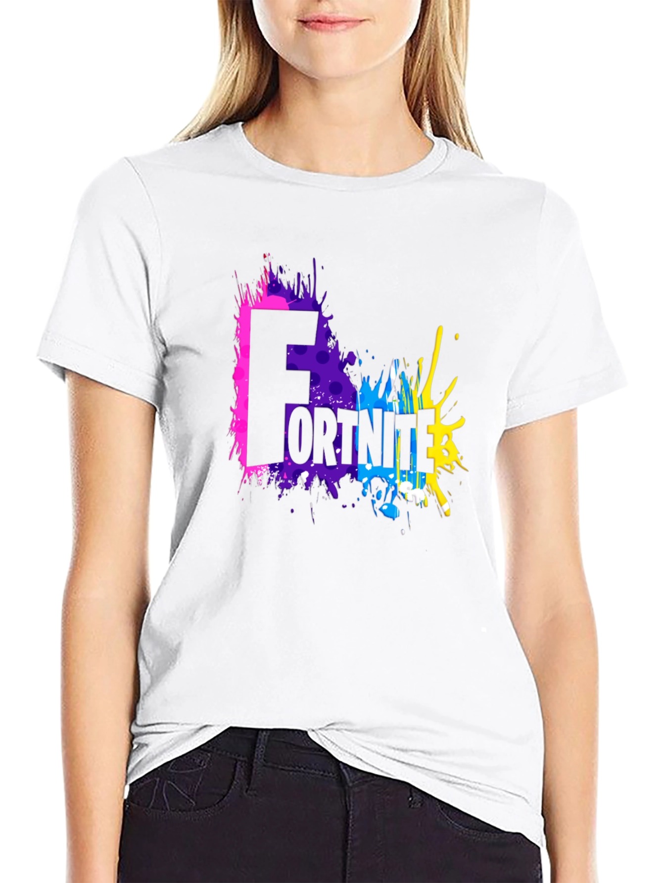 Fortnite Splatter Graphic Black T-Shirt