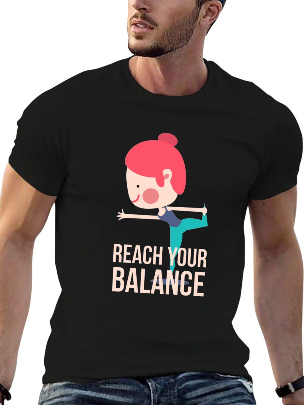 Reach Your Balance Graphic Tee - Black