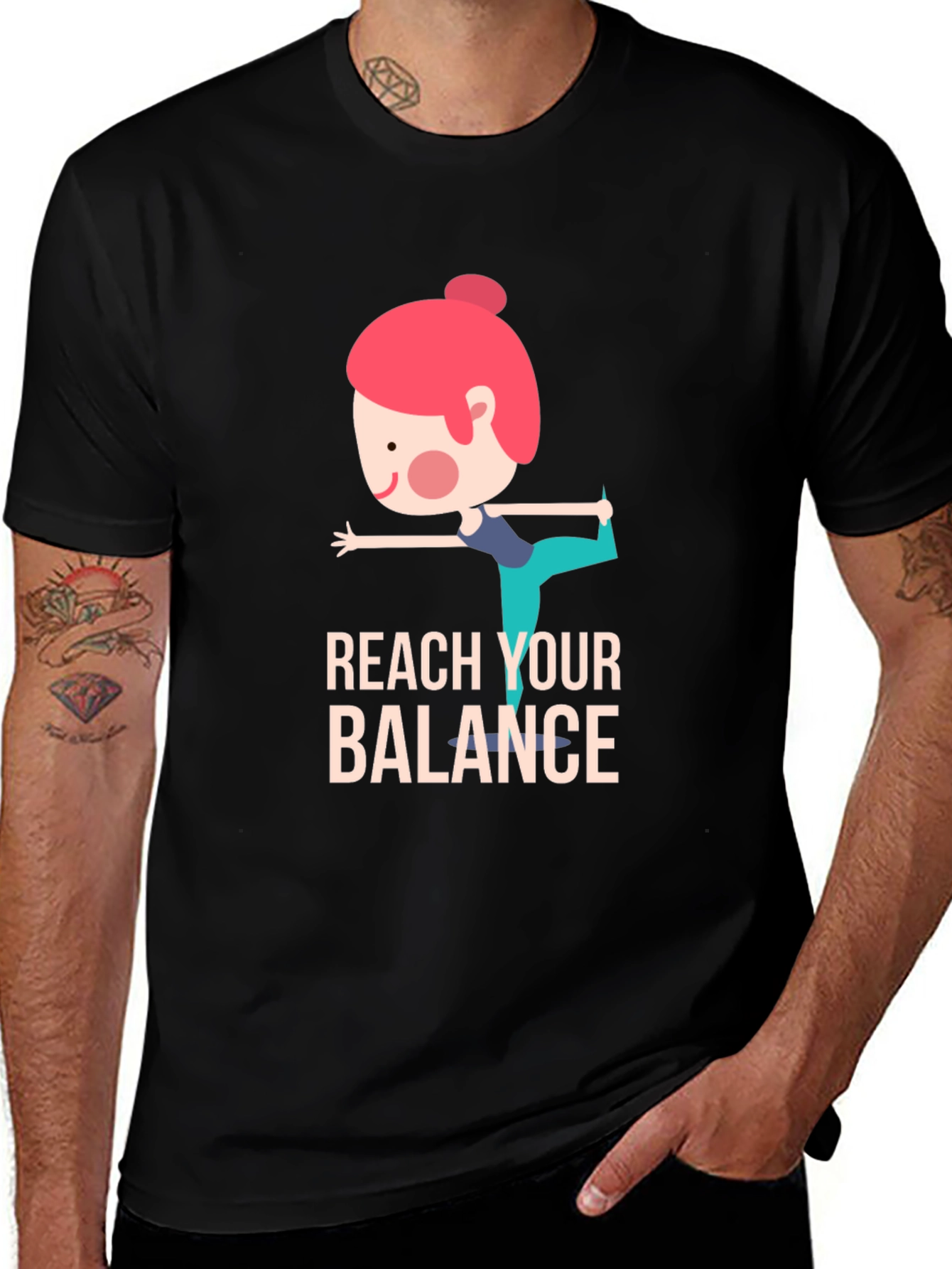 Reach Your Balance Graphic Tee - Black