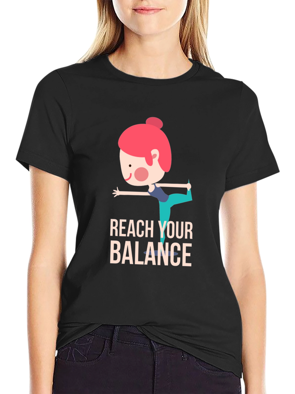 Reach Your Balance Graphic Tee - Black