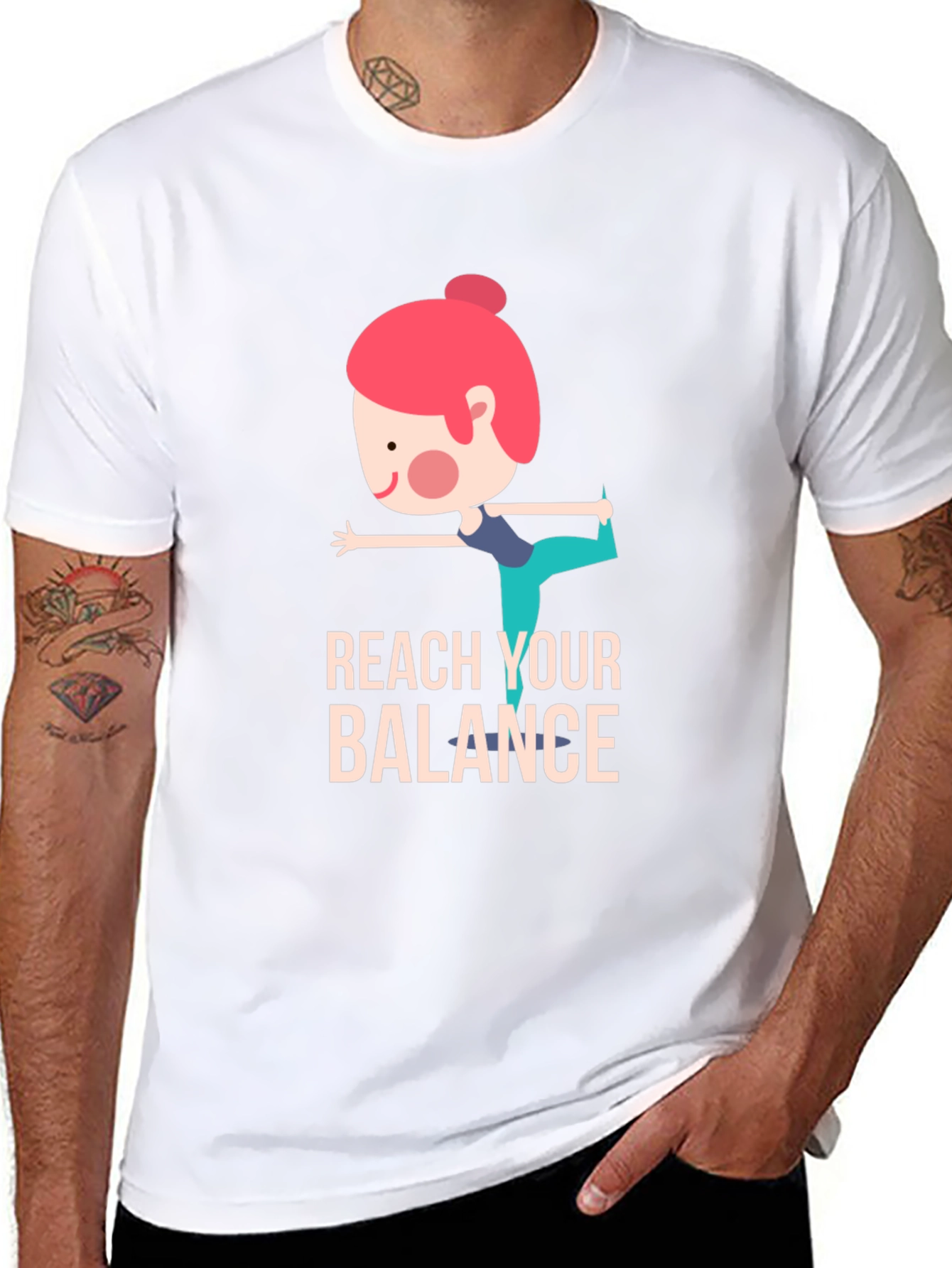 Reach Your Balance Graphic Tee - Black