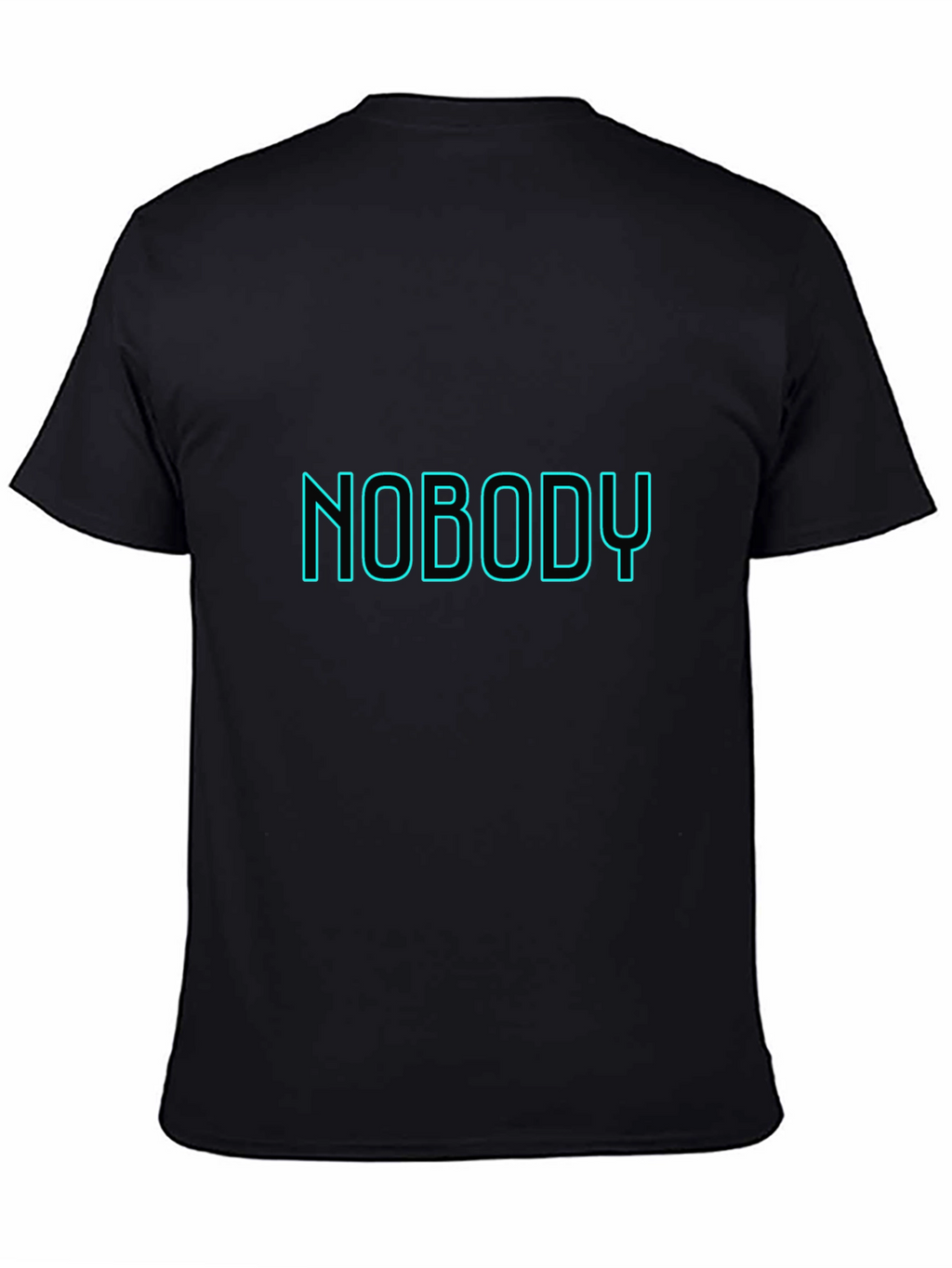 Nobody T-Shirt - Black Crew Neck - Neon Text