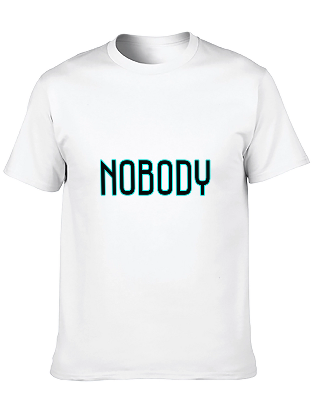 Nobody T-Shirt - Black Crew Neck - Neon Text