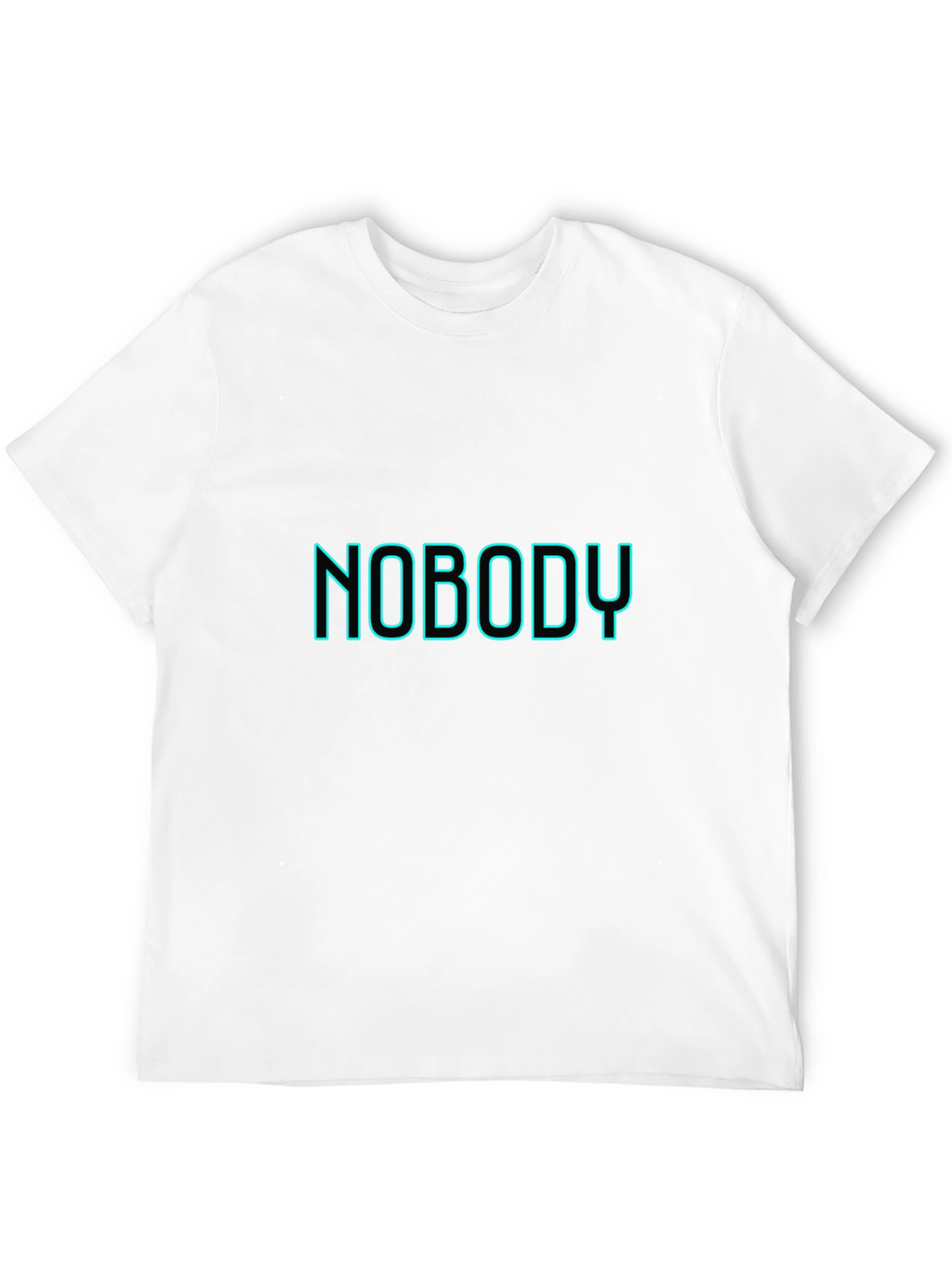 Nobody T-Shirt - Black Crew Neck - Neon Text