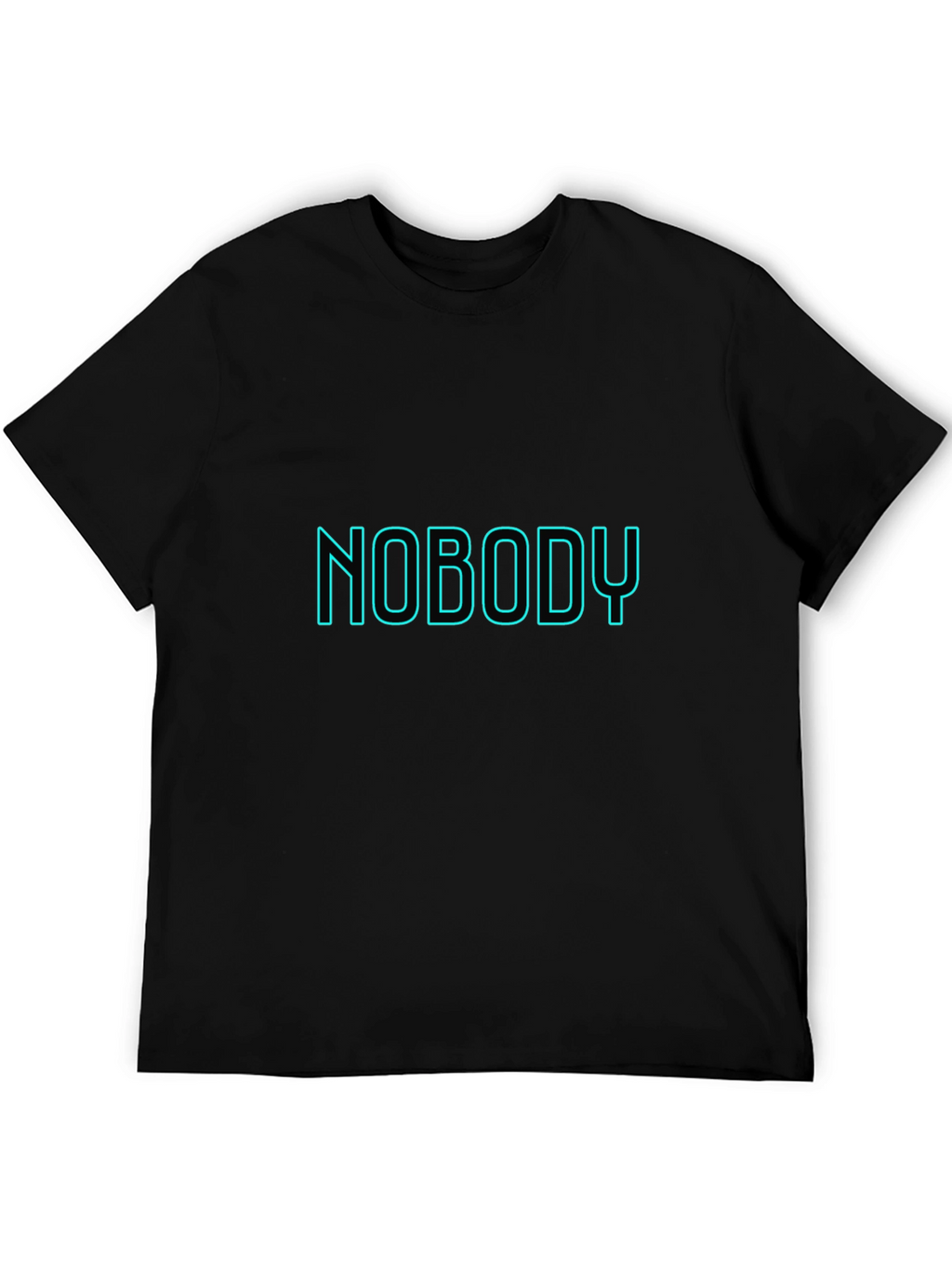 Nobody T-Shirt - Black Crew Neck - Neon Text