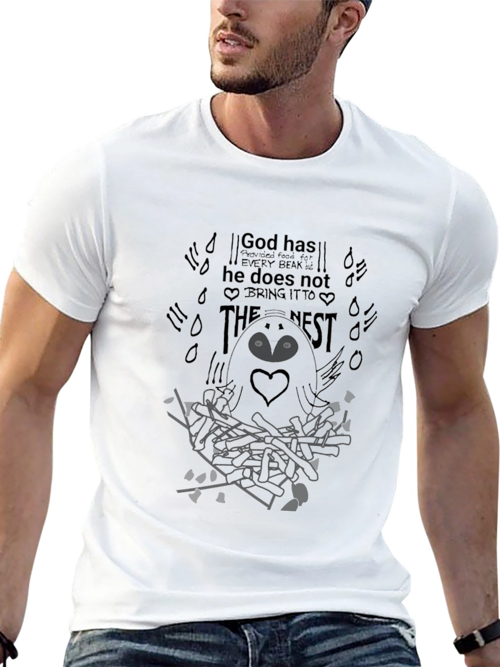 God Provides T-Shirt - Black Graphic Tee
