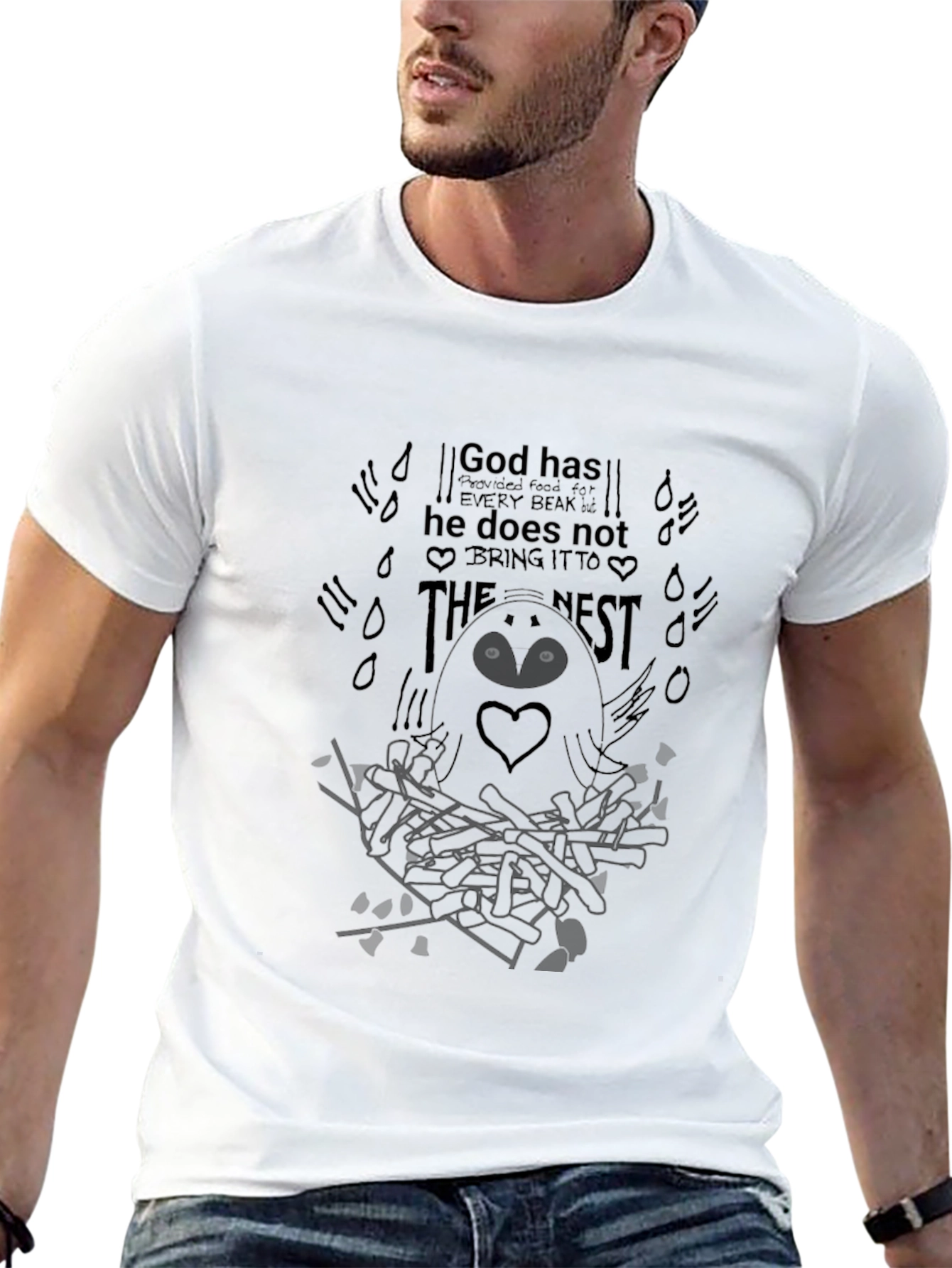 God Provides T-Shirt - Black Graphic Tee