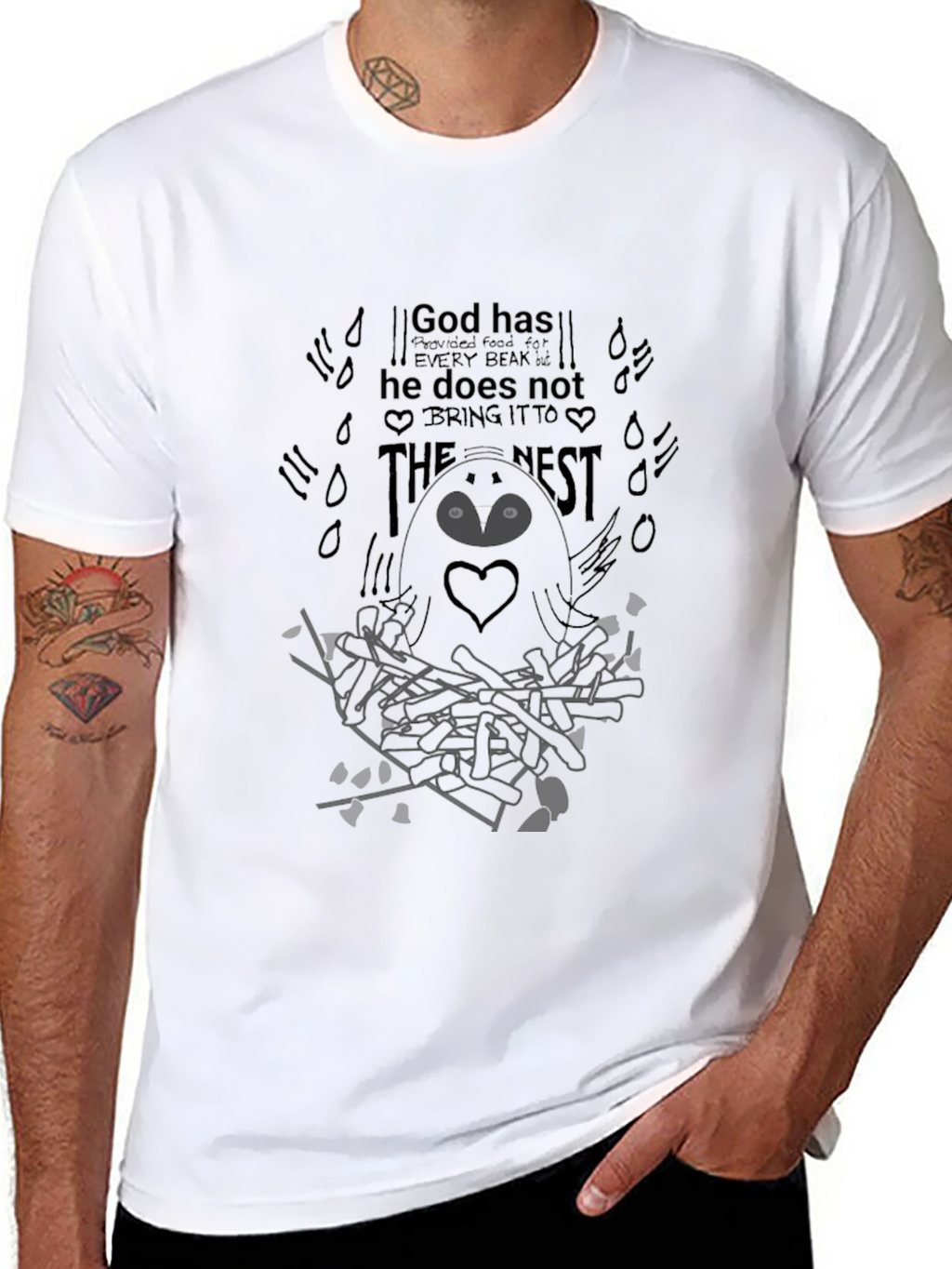 God Provides T-Shirt - Black Graphic Tee