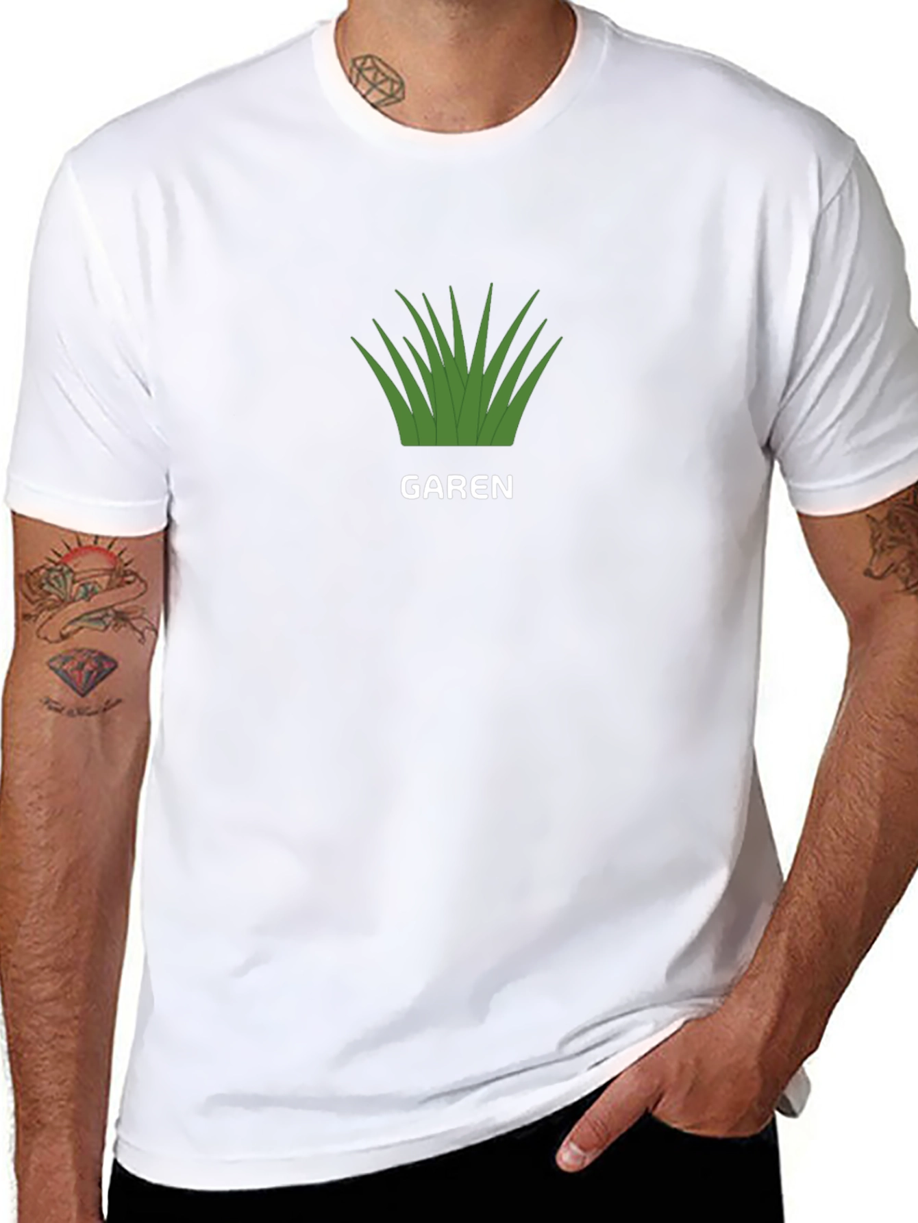 Garen Grass Graphic Tee - Black Cotton Blend