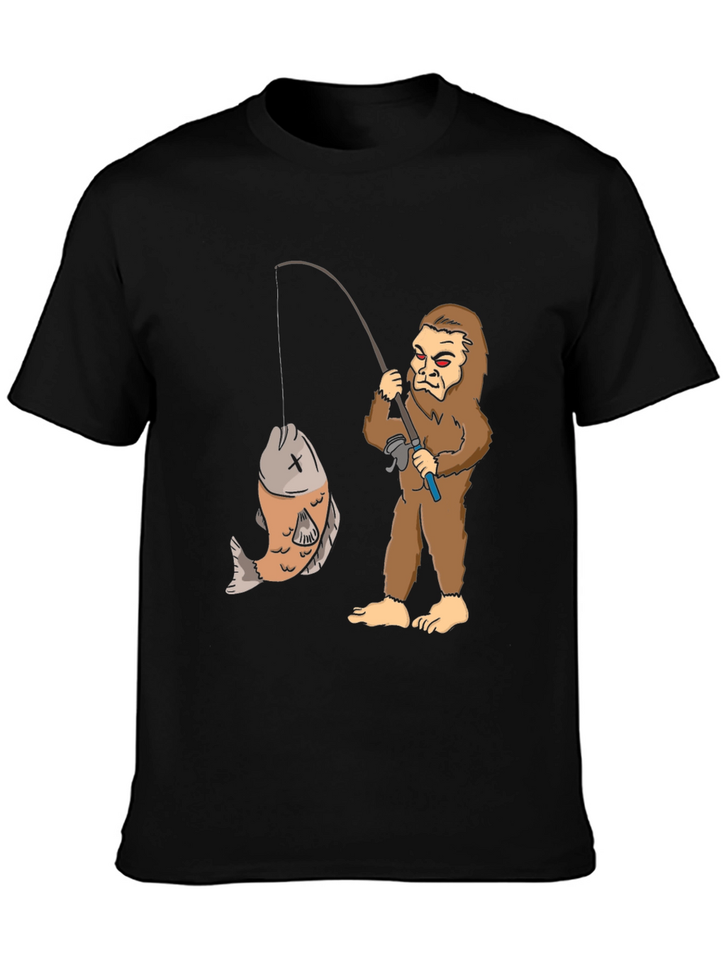 Sasquatch Fishing T-Shirt - Big Foot Catch