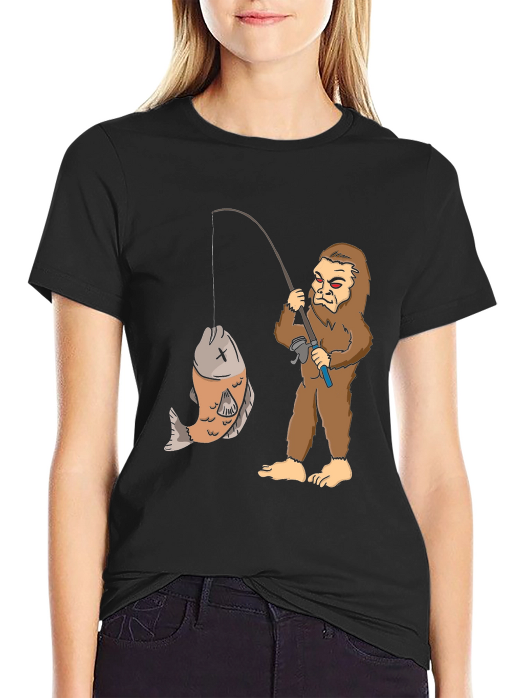 Sasquatch Fishing T-Shirt - Big Foot Catch