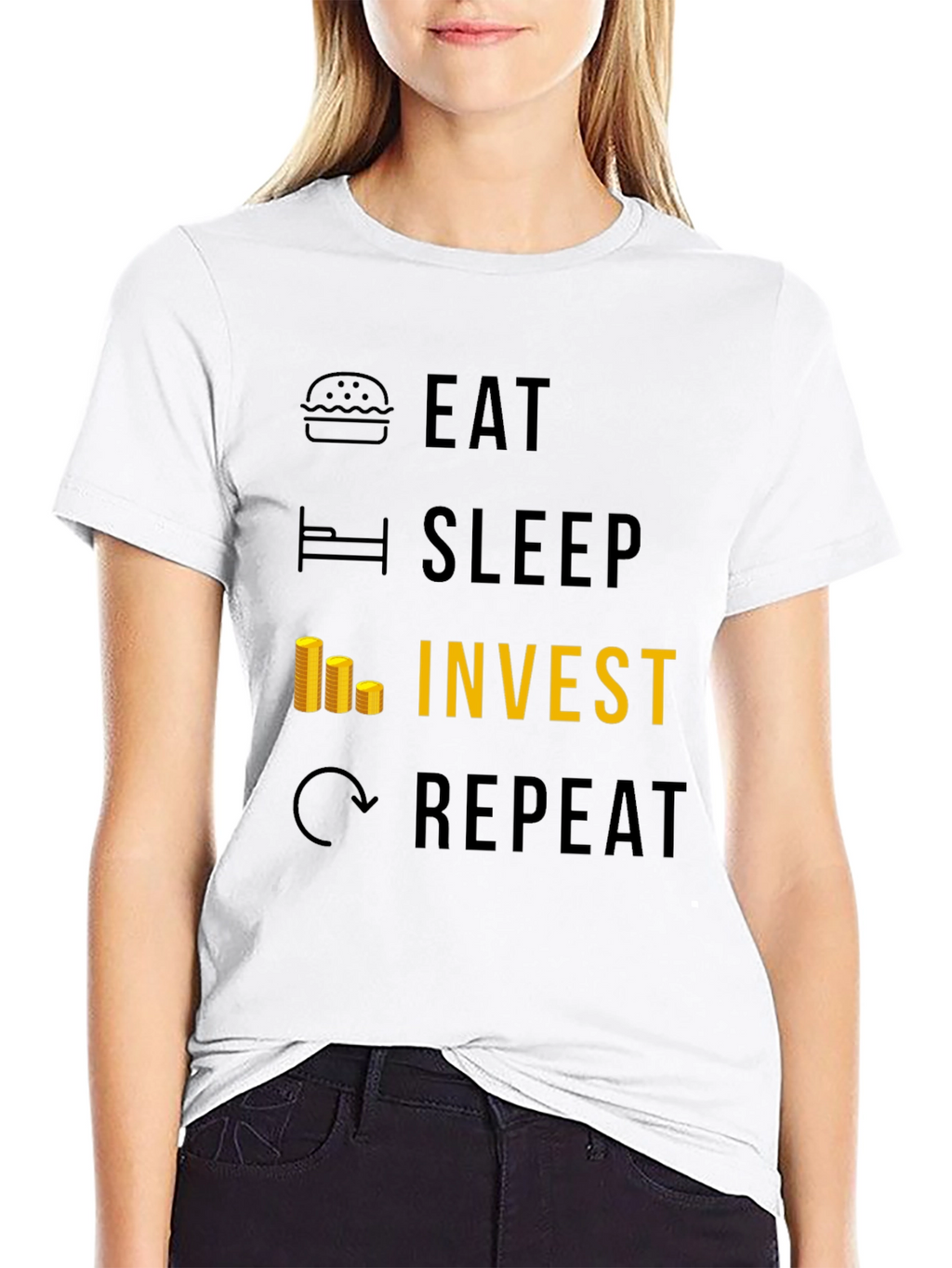 Eat Sleep Invest Repeat Graphic Tee