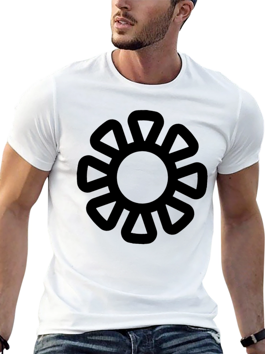 Adinkra Symbol Graphic Tee - Black Cotton T-Shirt