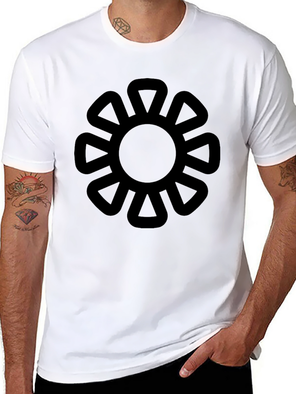Adinkra Symbol Graphic Tee - Black Cotton T-Shirt