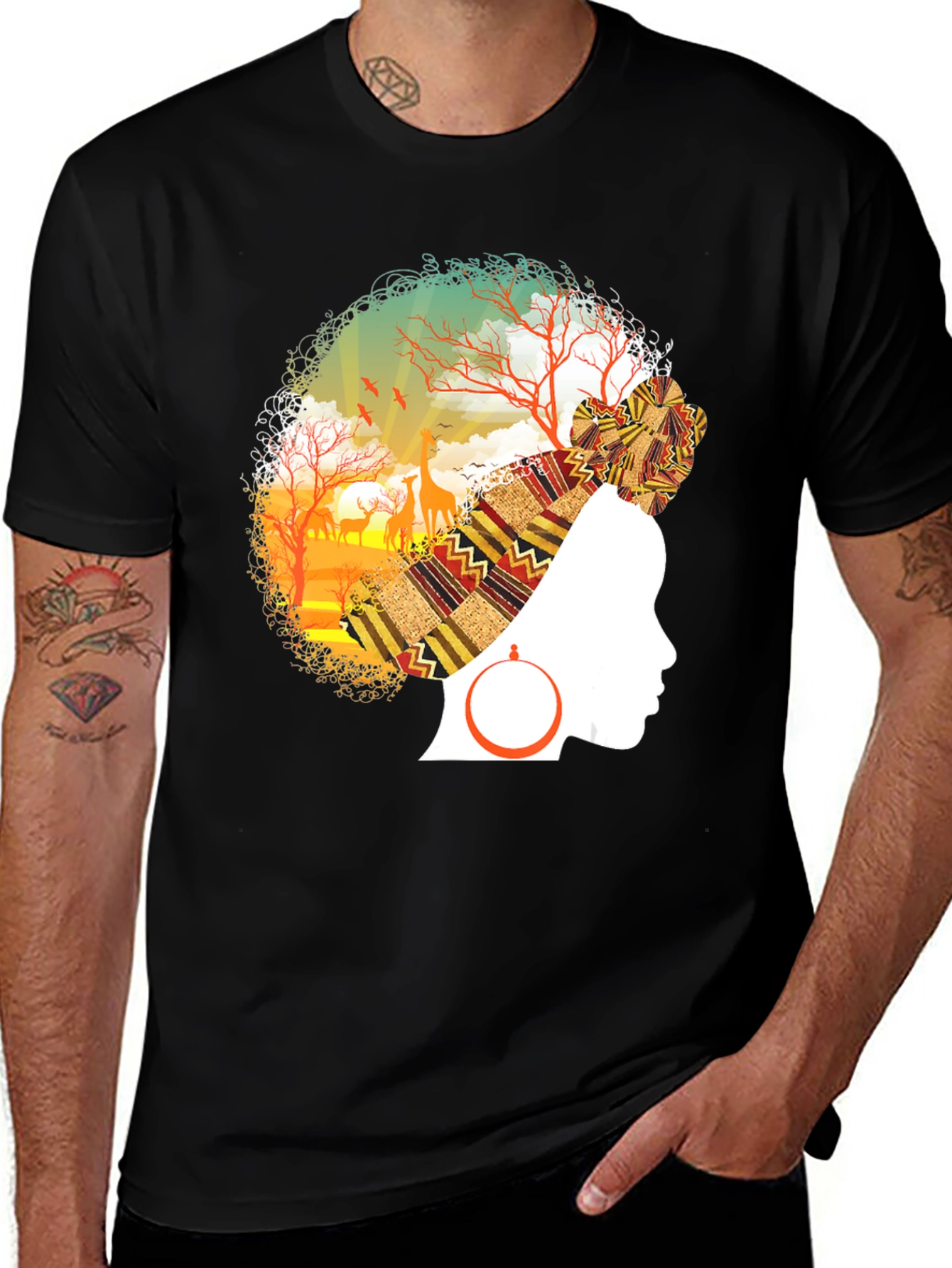 African Queen Afro T-Shirt - Black Pride