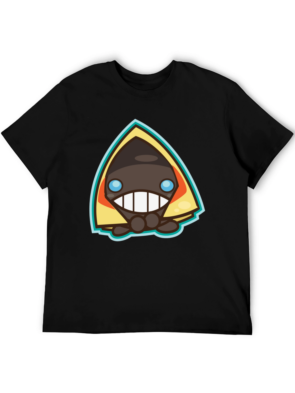 Mens Black Graphic Tee - Cartoon Character
