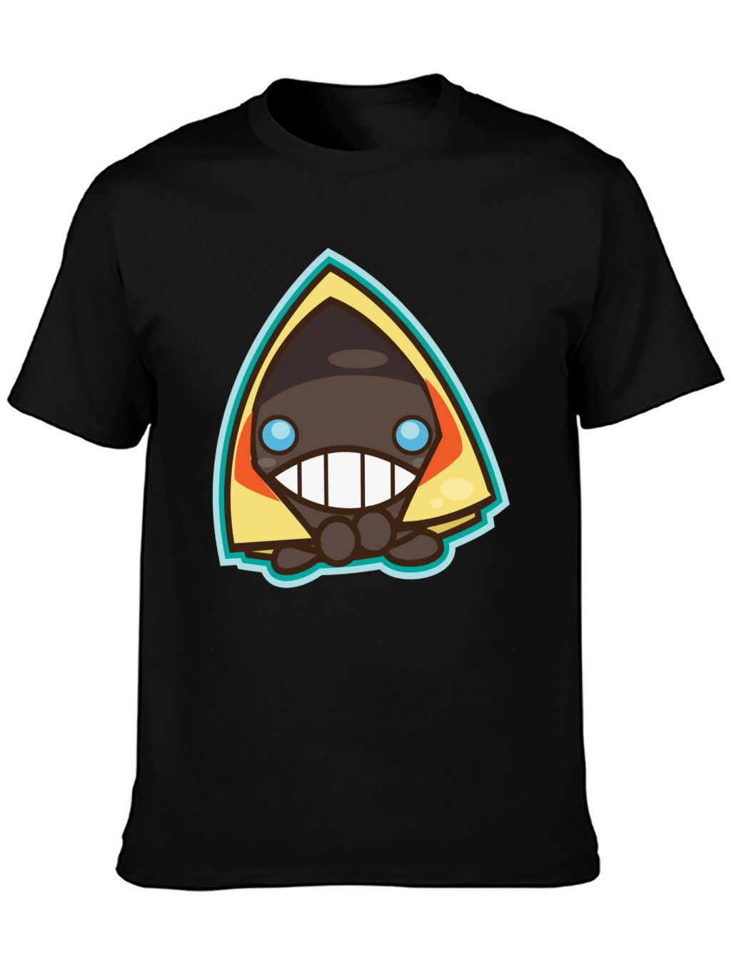 Mens Black Graphic Tee - Cartoon Character