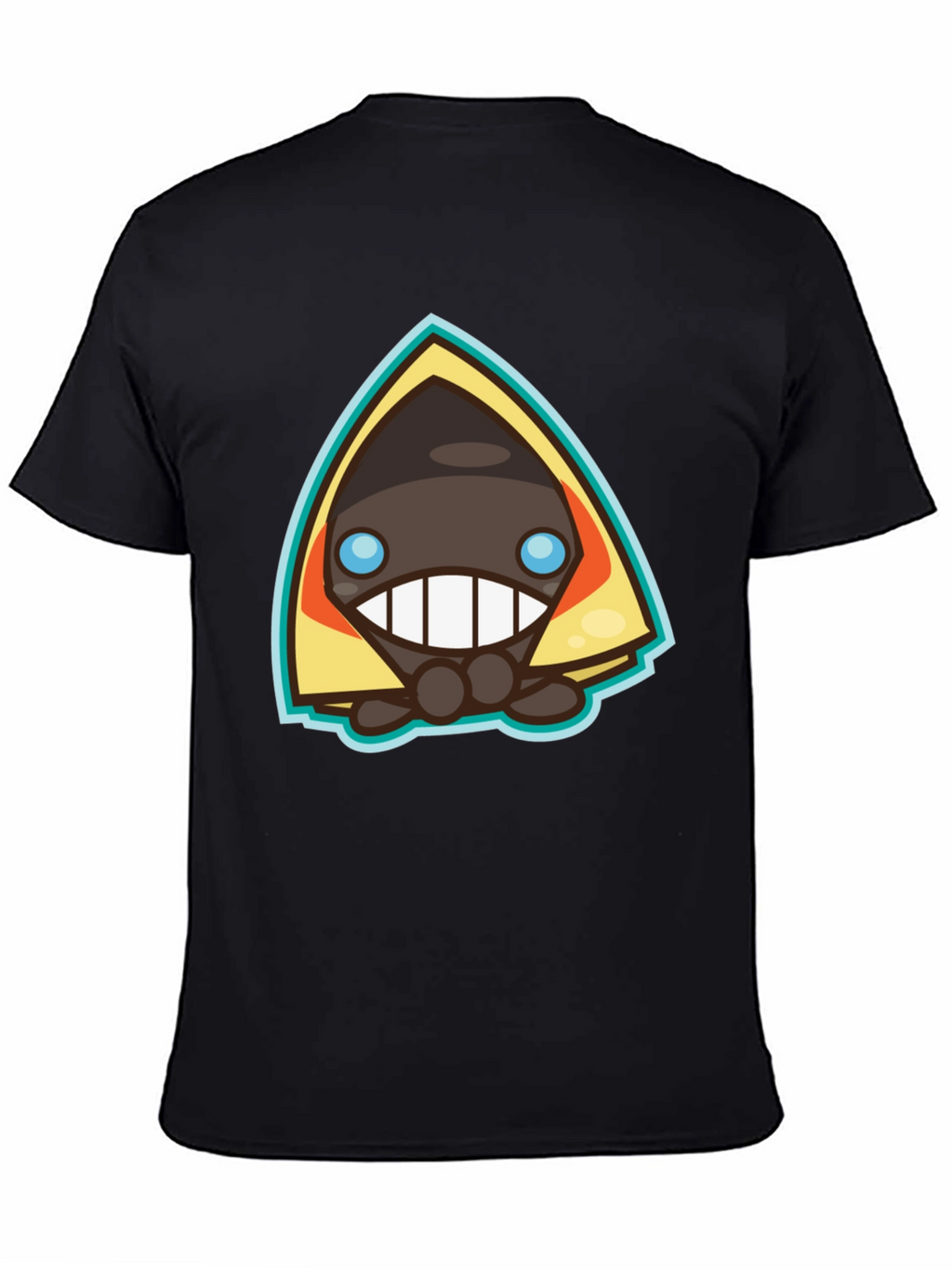 Mens Black Graphic Tee - Cartoon Character