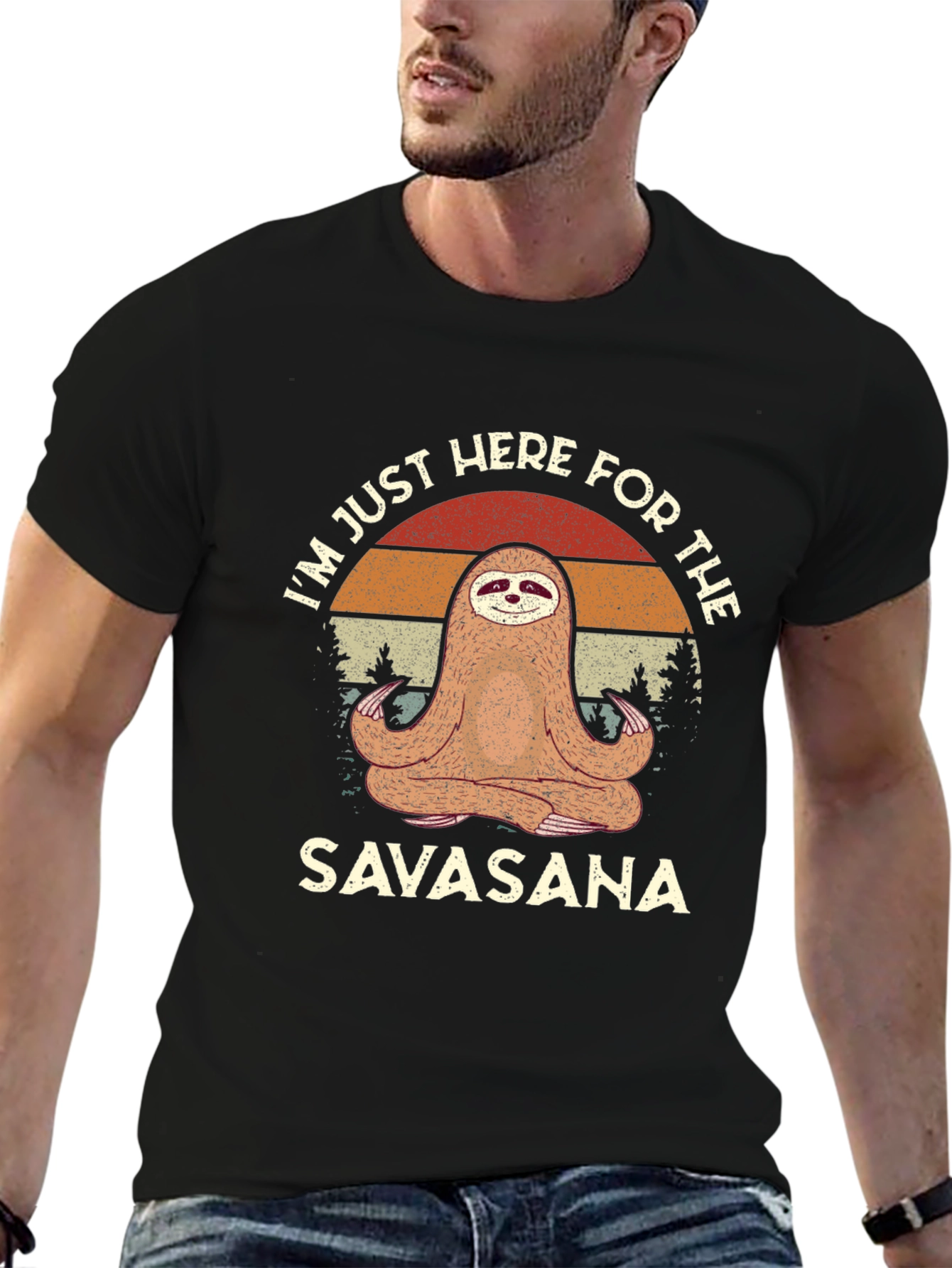Savasana Sloth Yoga T-Shirt - Funny Meditation Tee