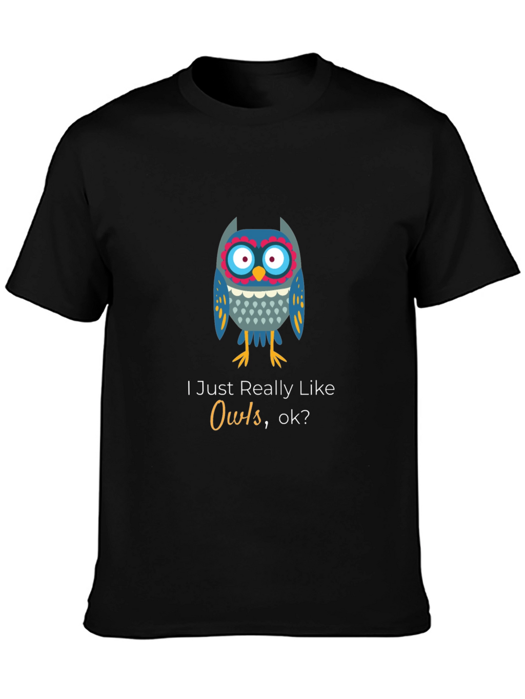 Owl Lover Black T-Shirt - Unisex Soft Cotton Tee