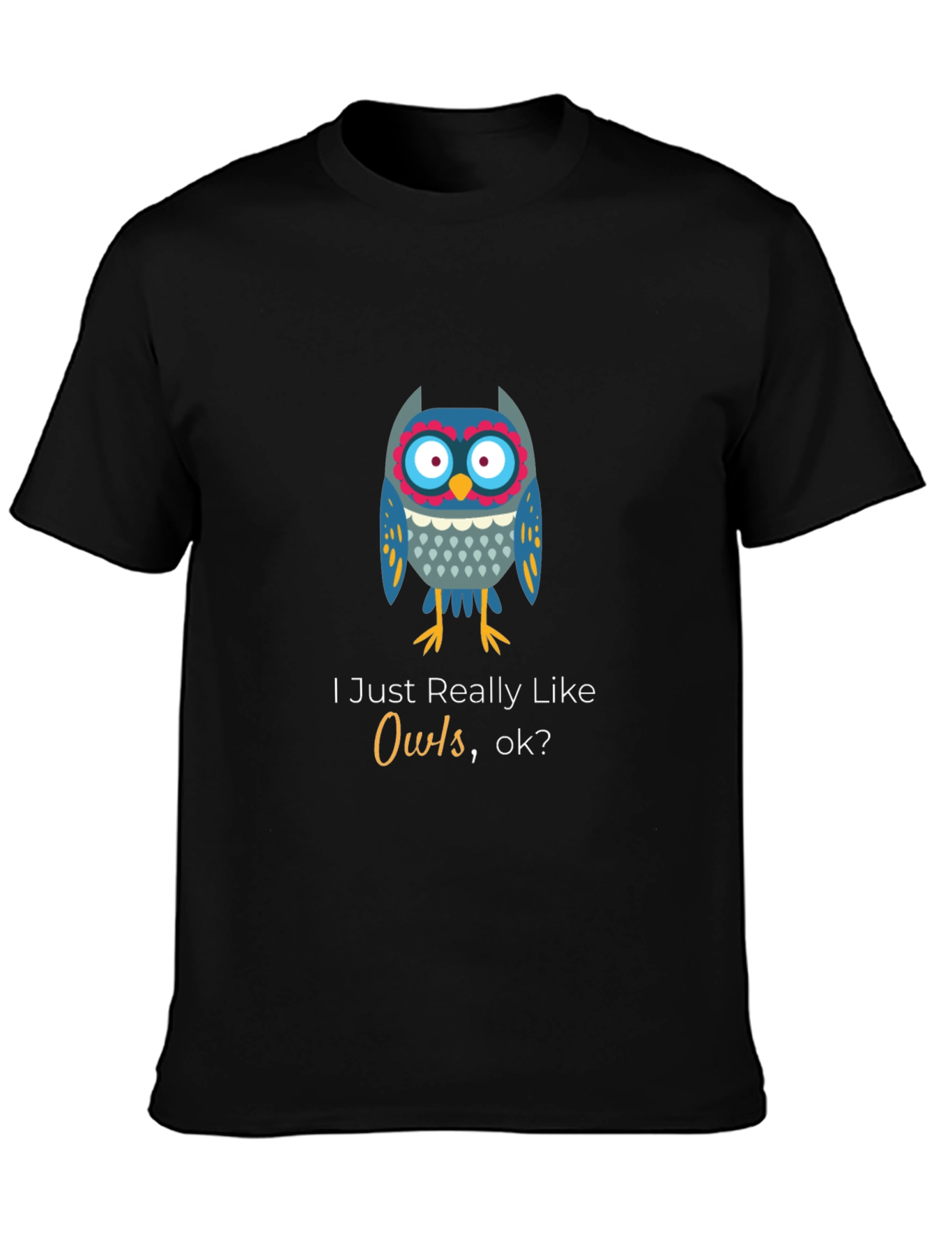 Owl Lover Black T-Shirt - Unisex Soft Cotton Tee