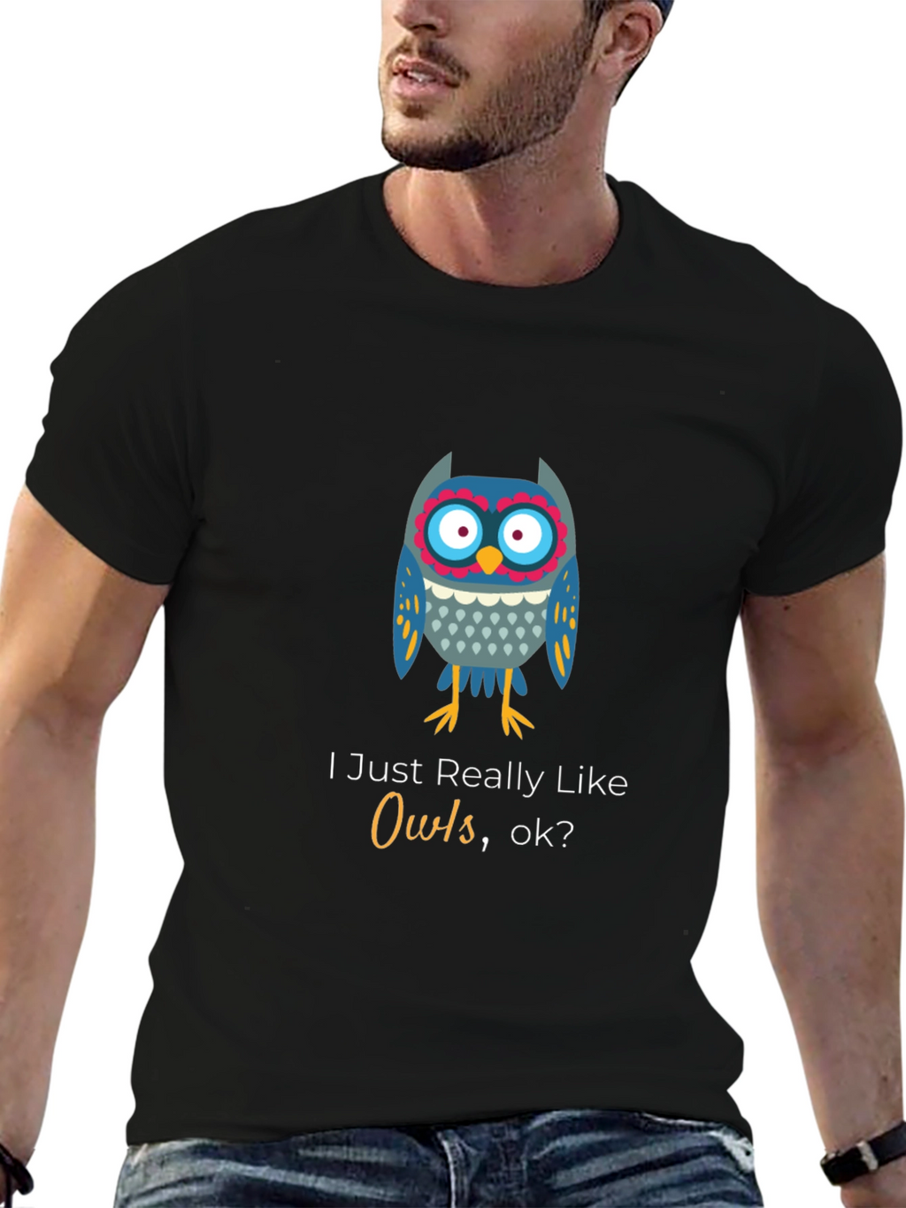 Owl Lover Black T-Shirt - Unisex Soft Cotton Tee
