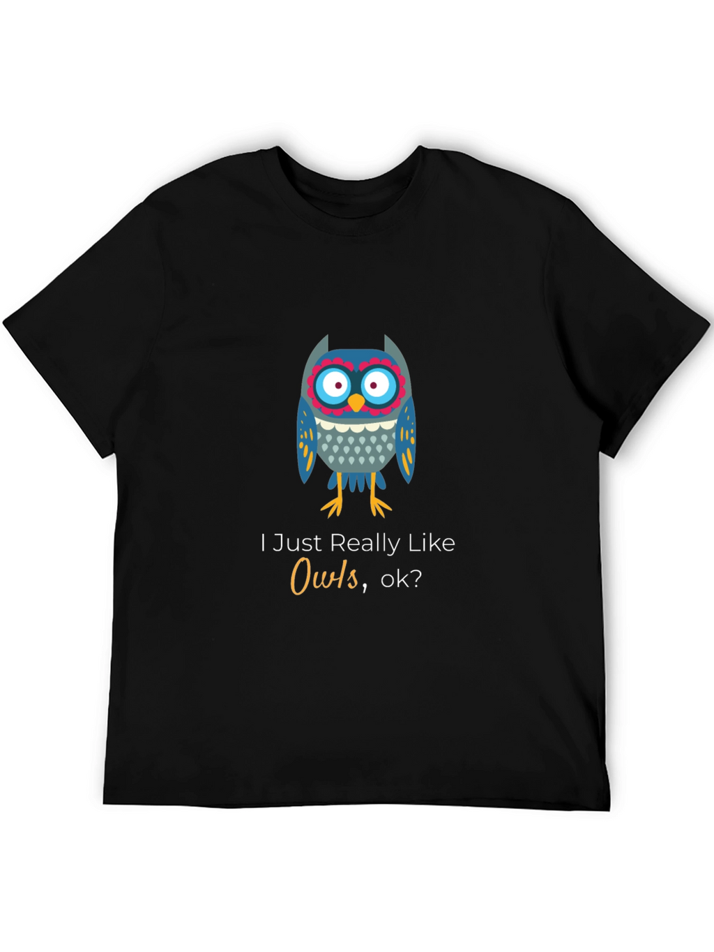 Owl Lover Black T-Shirt - Unisex Soft Cotton Tee