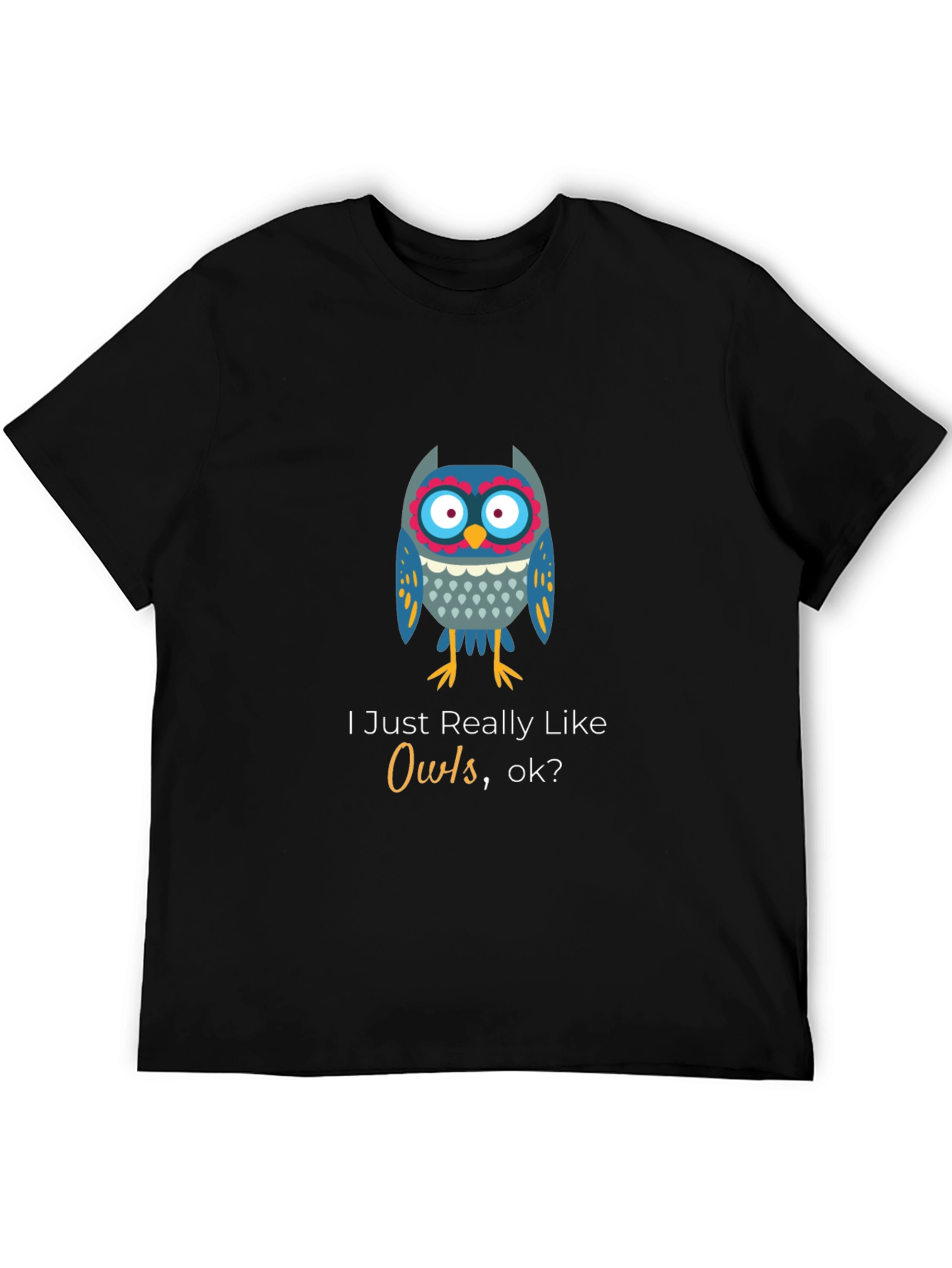 Owl Lover Black T-Shirt - Unisex Soft Cotton Tee