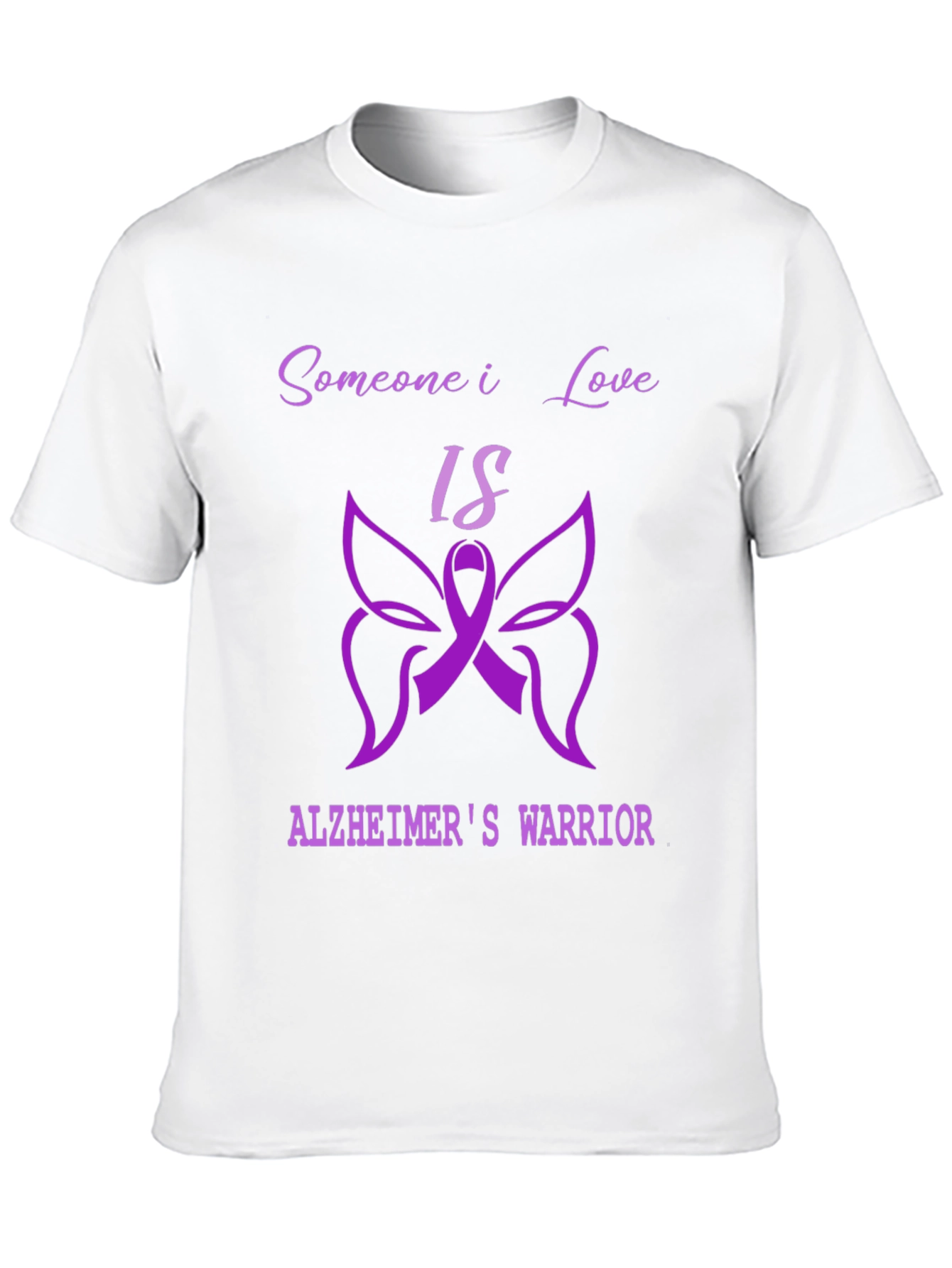 Alzheimers Warrior T-Shirt - Purple Ribbon Design