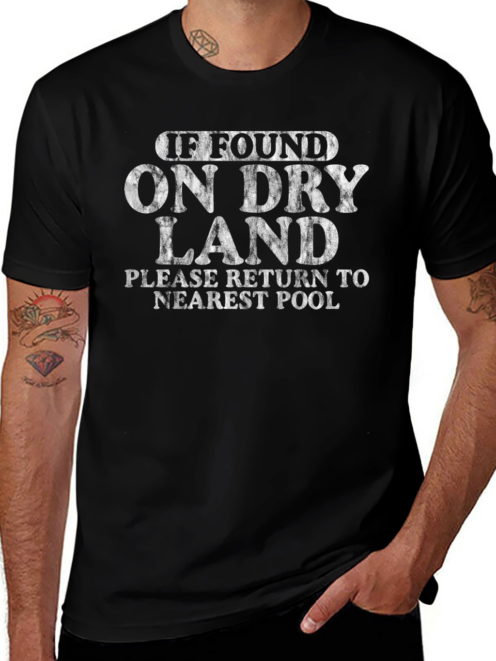 Humorous If Found On Dry Land Graphic T-Shirt
