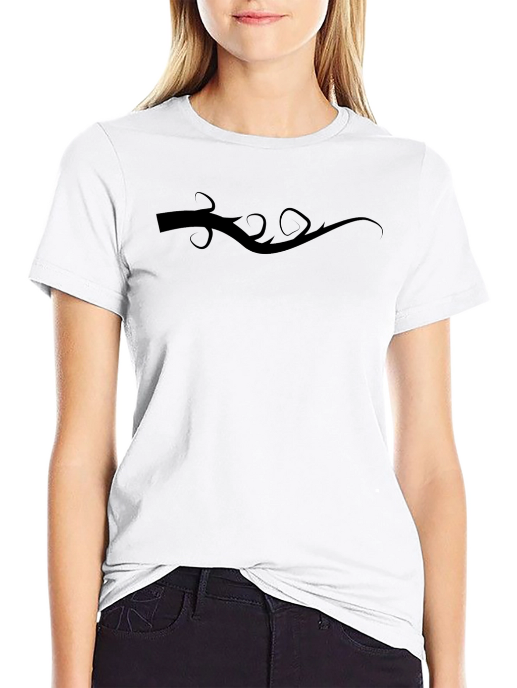 Mens Black Graphic Tee - Vine Design