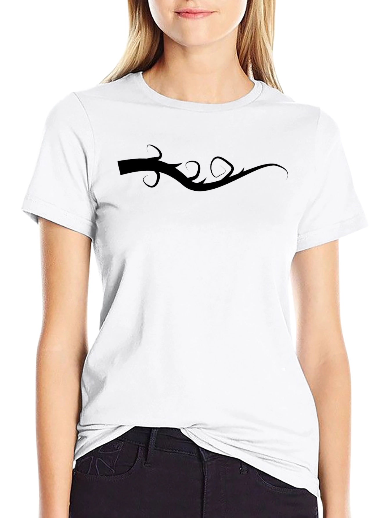Mens Black Graphic Tee - Vine Design