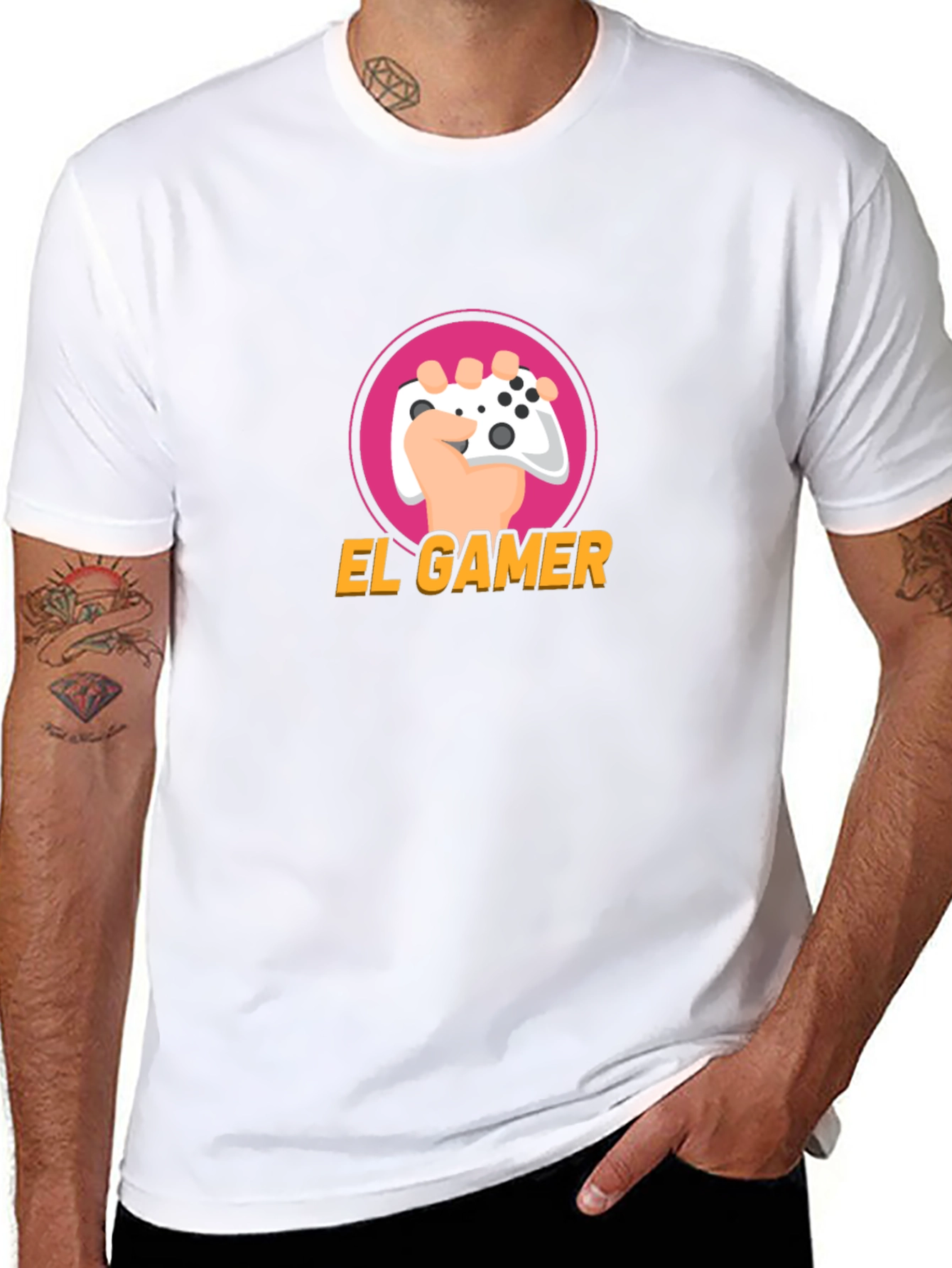 El Gamer Black T-Shirt - Gaming Controller Design