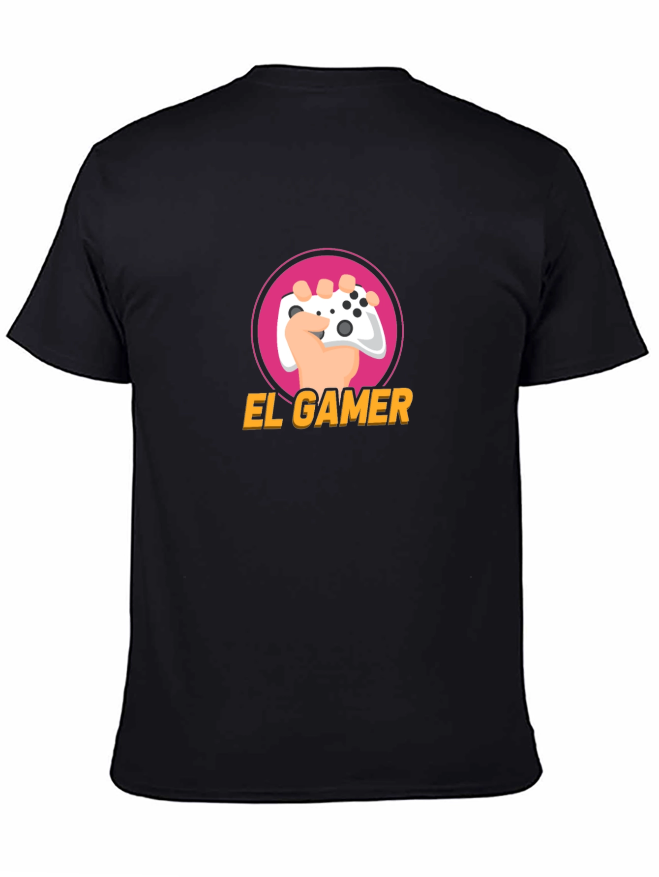El Gamer Black T-Shirt - Gaming Controller Design