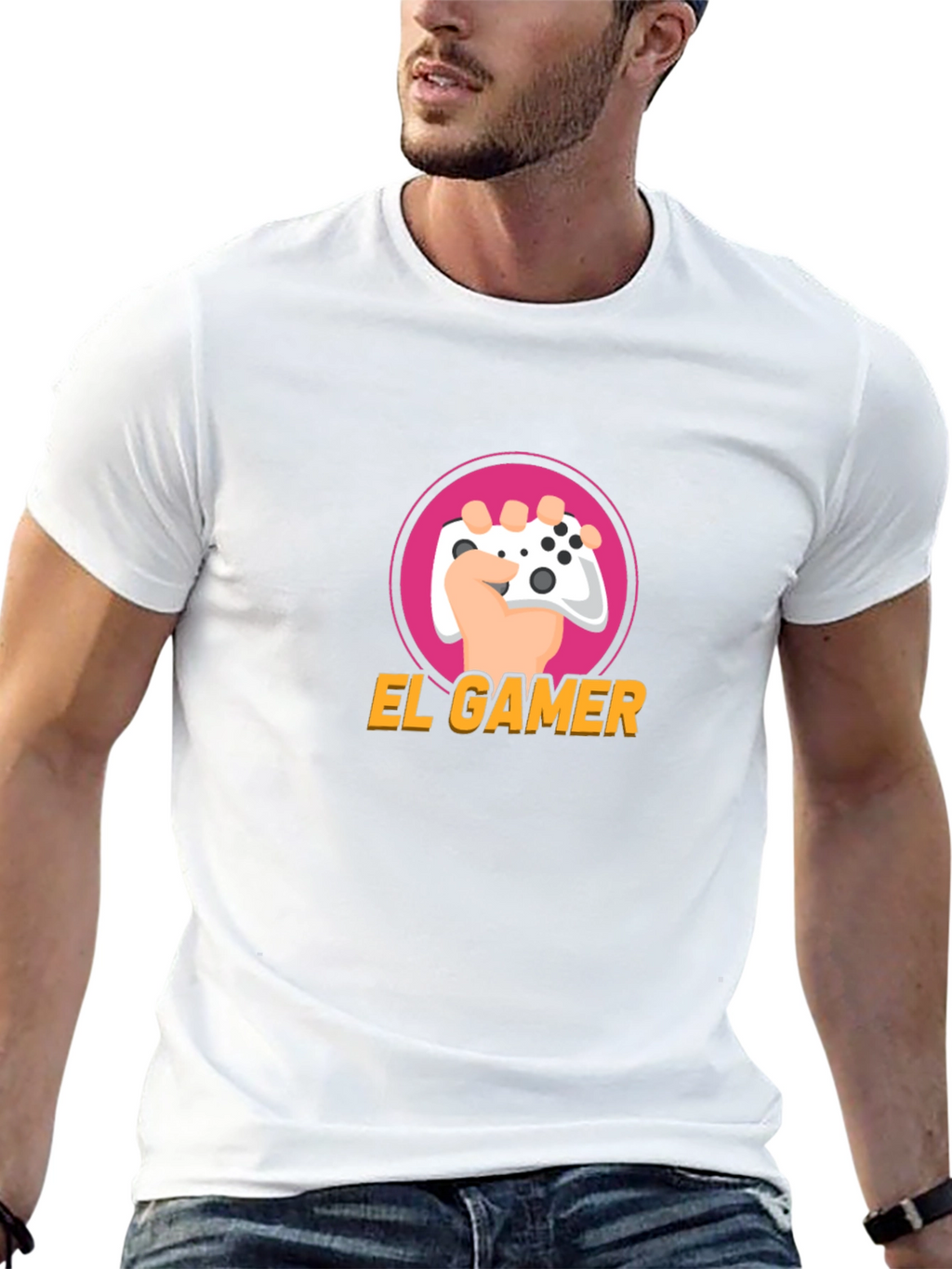 El Gamer Black T-Shirt - Gaming Controller Design