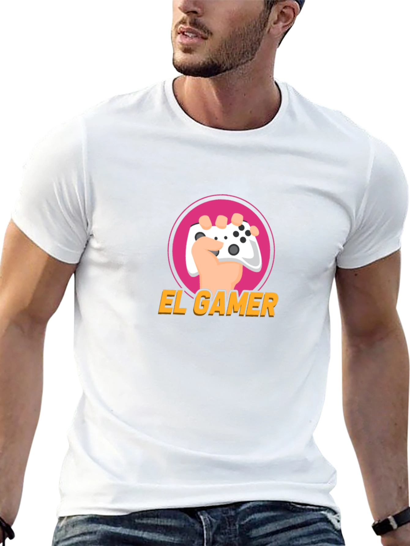 El Gamer Black T-Shirt - Gaming Controller Design