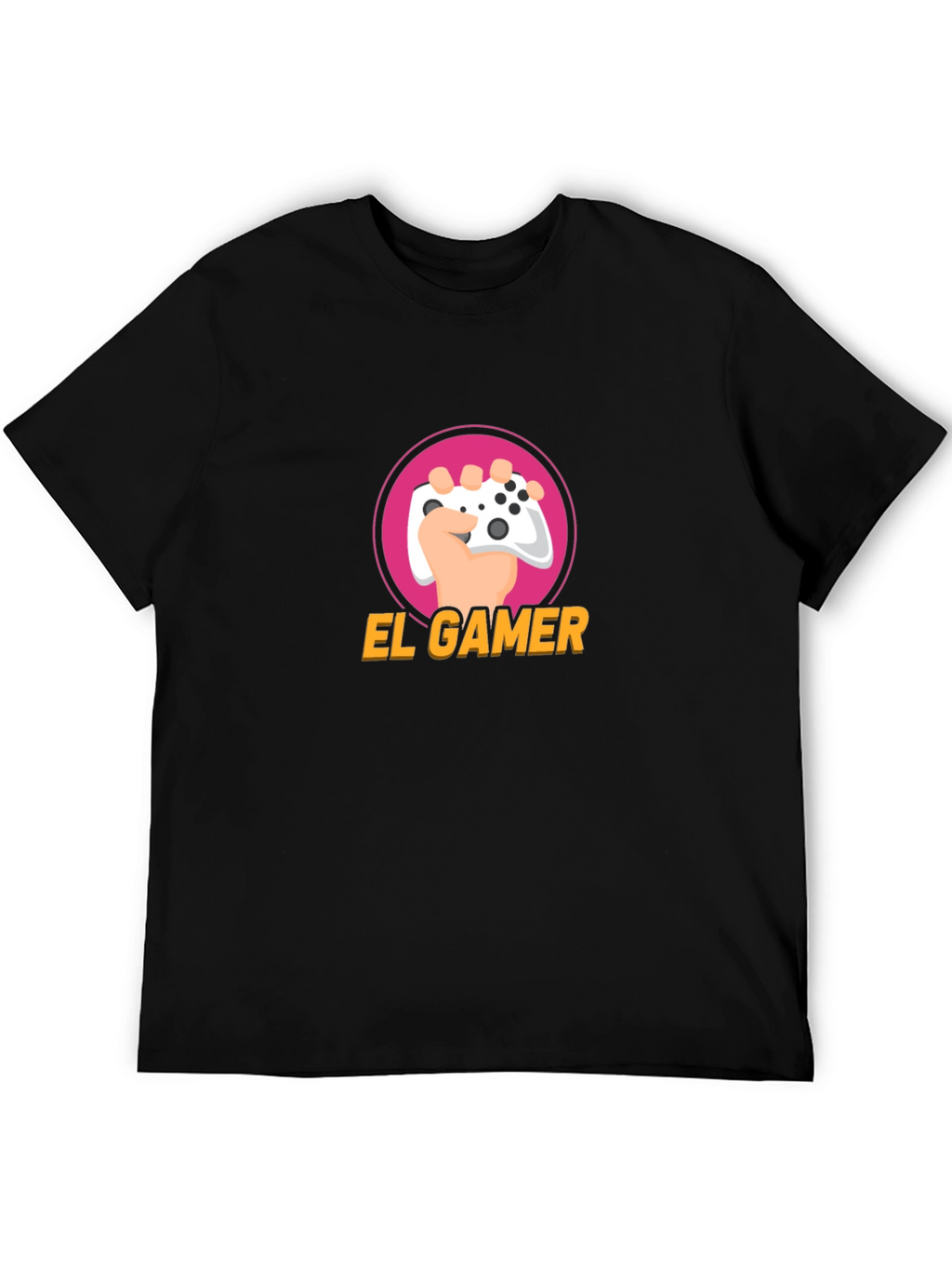 El Gamer Black T-Shirt - Gaming Controller Design