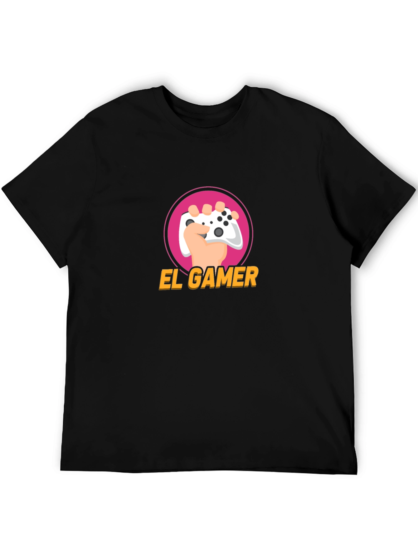 El Gamer Black T-Shirt - Gaming Controller Design