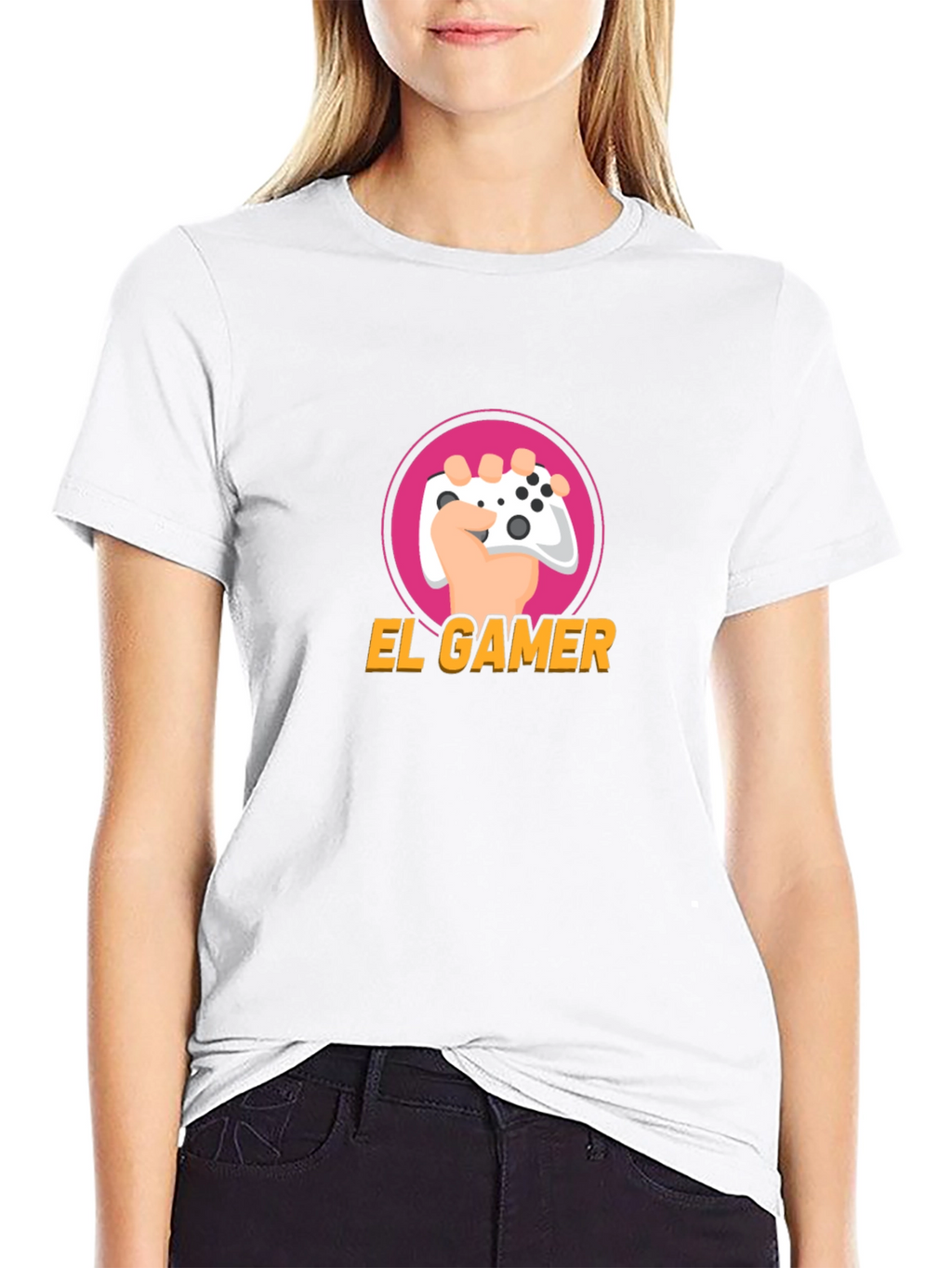 El Gamer Black T-Shirt - Gaming Controller Design