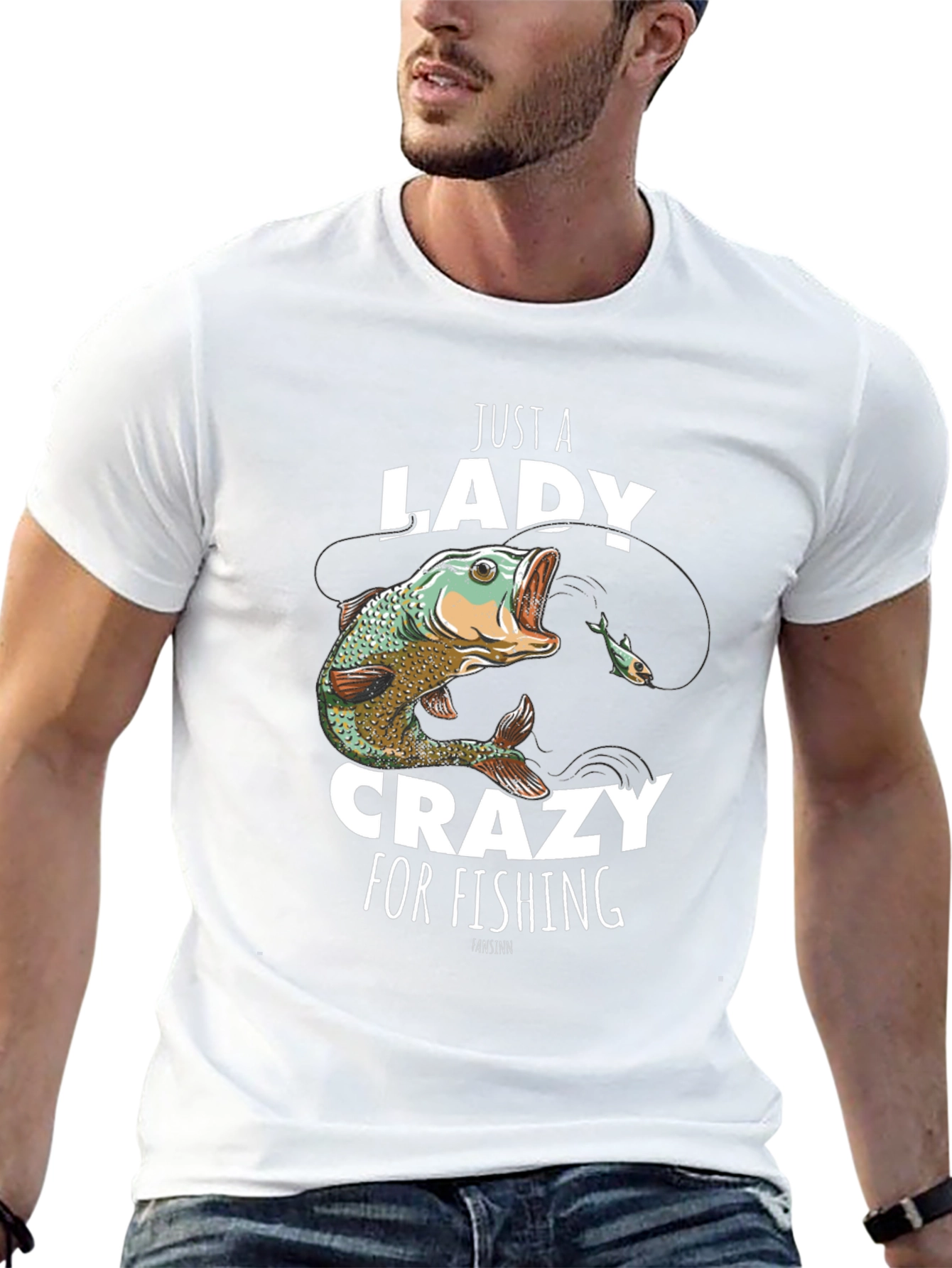 Just a Lady Crazy for Fishing T-Shirt